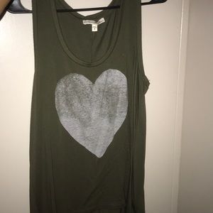 army green heart tank top